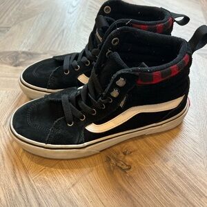 Vans Kids Black and White High-Top Sneakers